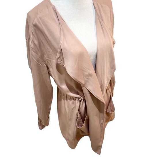 NWT Stoosh dusty blush lightweight open front casual jacket pockets size medium - Picture 2 of 9